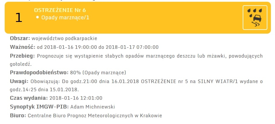 Ostrzeżenie meteorologiczne