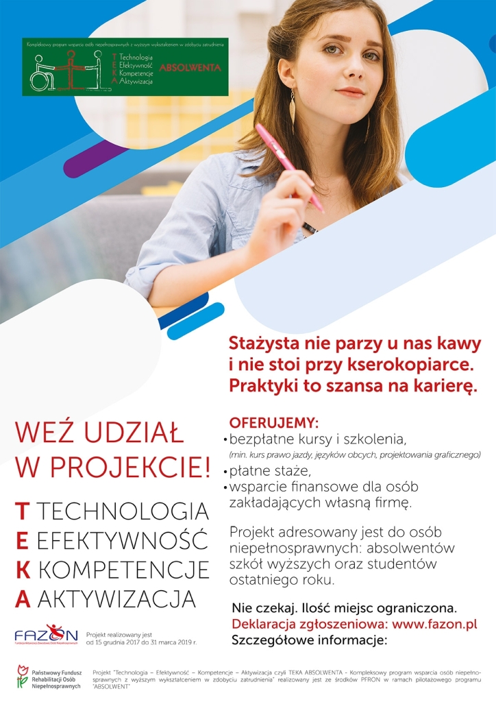 Teka Absolwenta - program wsparcia osób niepełnosprawnych