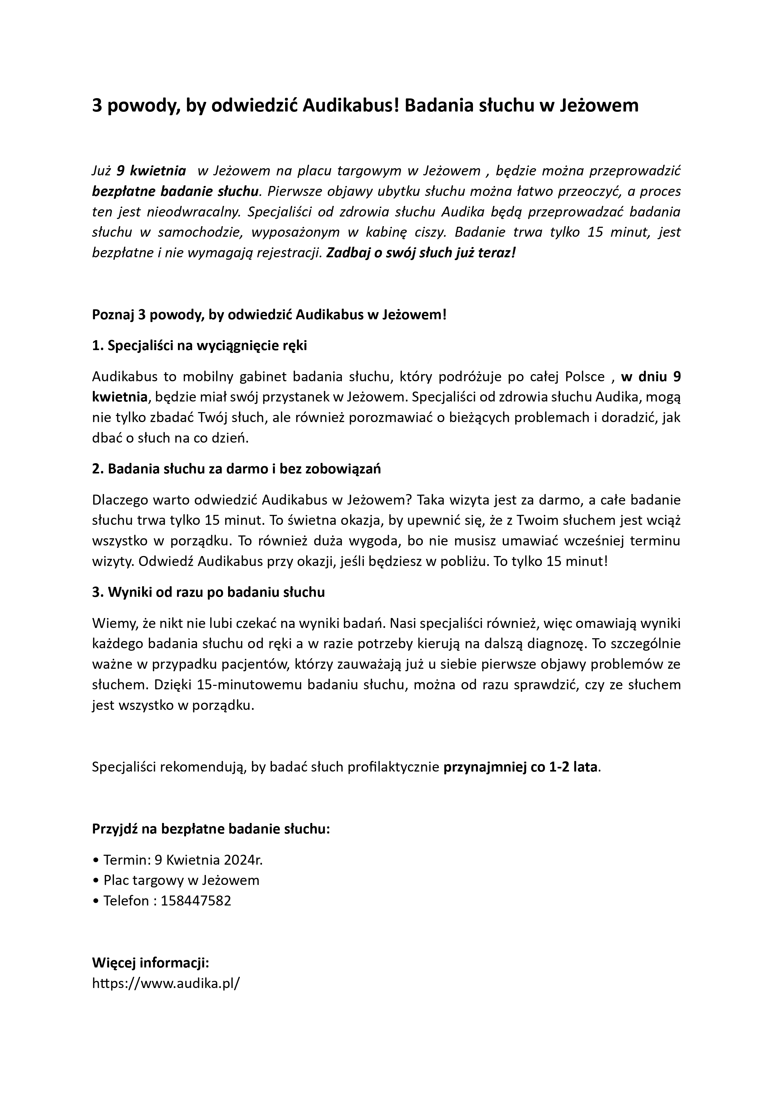 Bezpłatne badanie słuchu