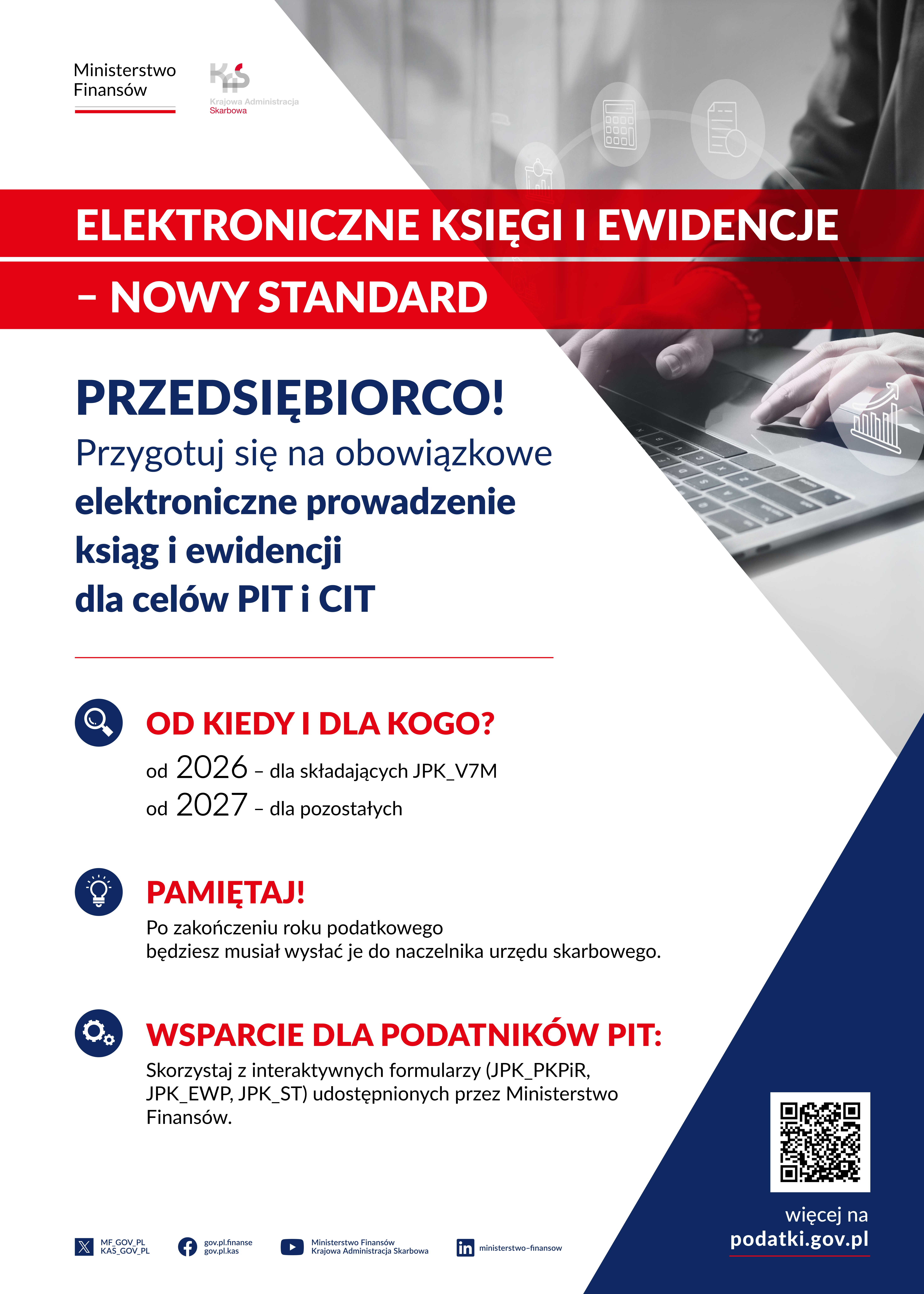 Informacja dla przedsiębiorców – obowiązkowe elektroniczne księgi i ewidencje dla celów PIT i CIT