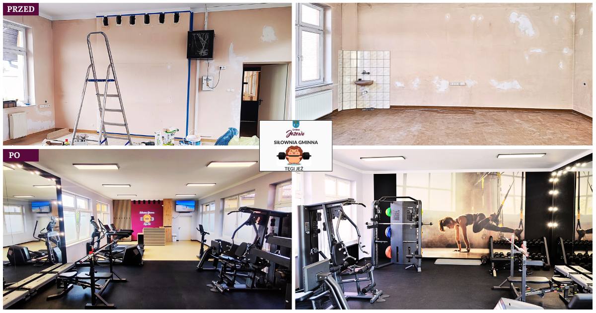 Zupełnie Nowa Przestrzeń w Naszej Gminie: Siłownia Gminna Tęgi Jeż - zobacz zmianę przed i po! 