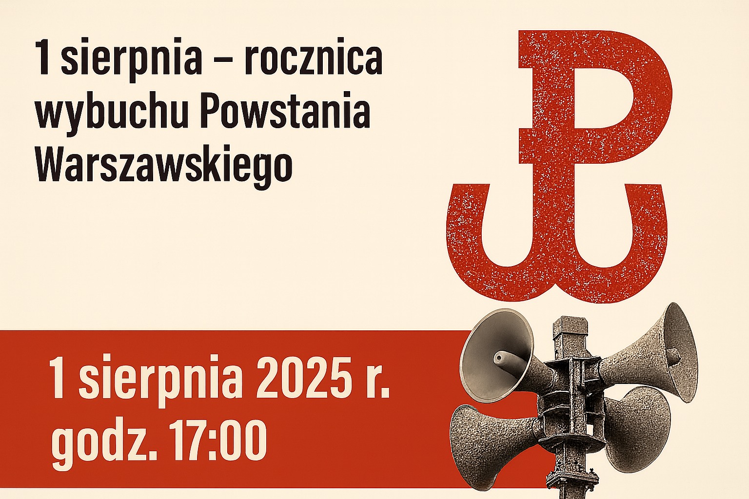 1 sierpnia – rocznica wybuchu Powstania Warszawskiego - uruchomione zostaną syreny alarmowe