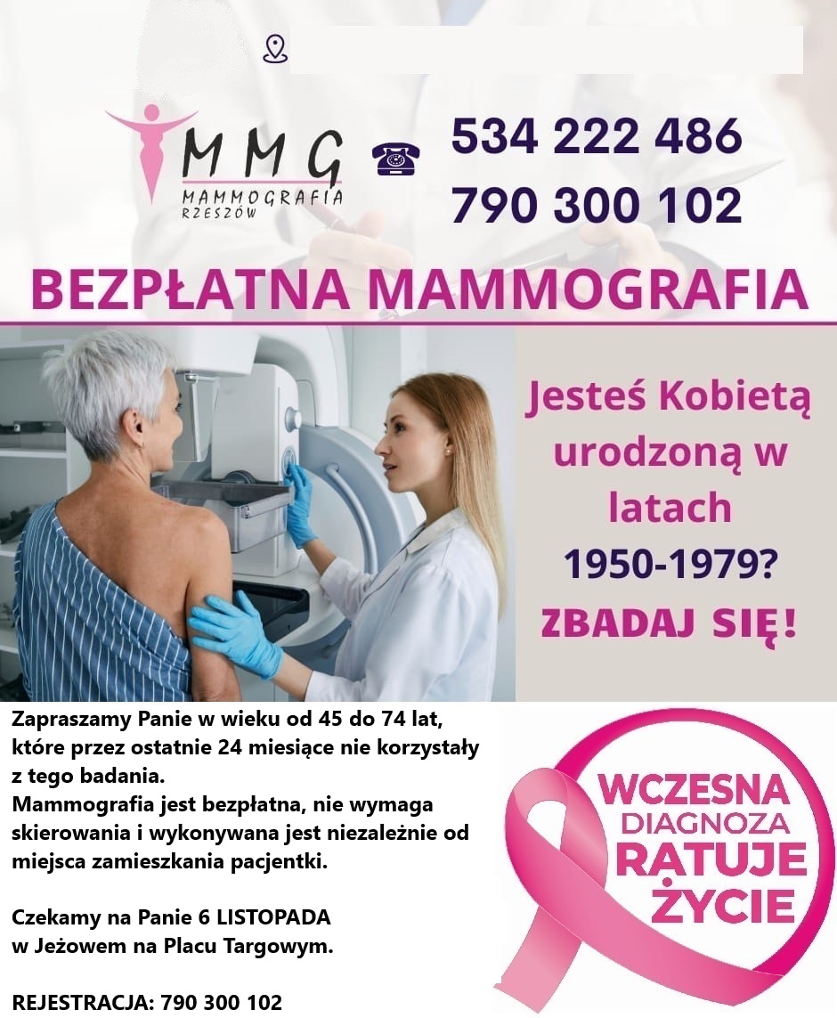 W listopadzie dwa bezpłatne badania mammograficzne oraz badanie wzroku
