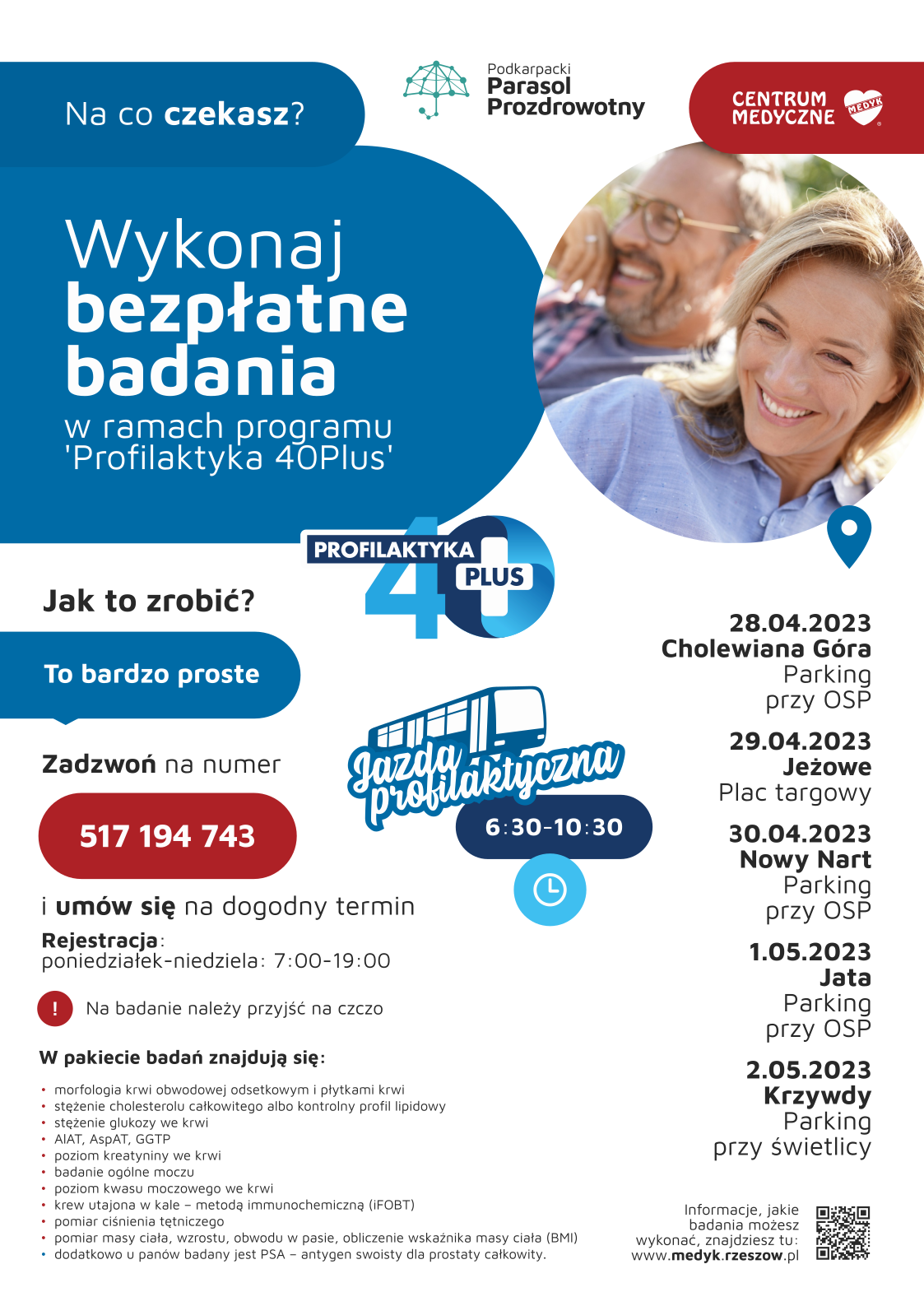 Wykonaj bezpłatne badania w ramach programu "Profilaktyka 40Plus" 