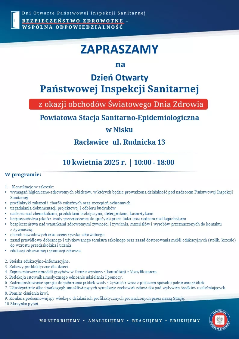 Dni otwarte Państwowej Inspekcji Sanitarnej w PSSE w Nisku!