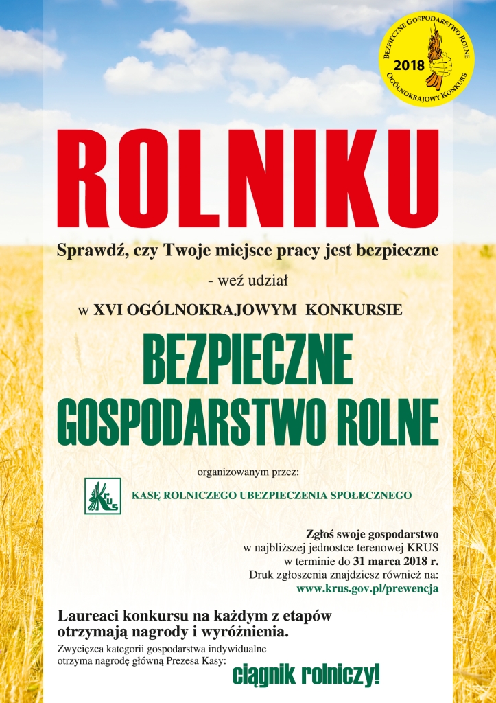 Bezpieczne Gospodarstwo Rolne - konkurs