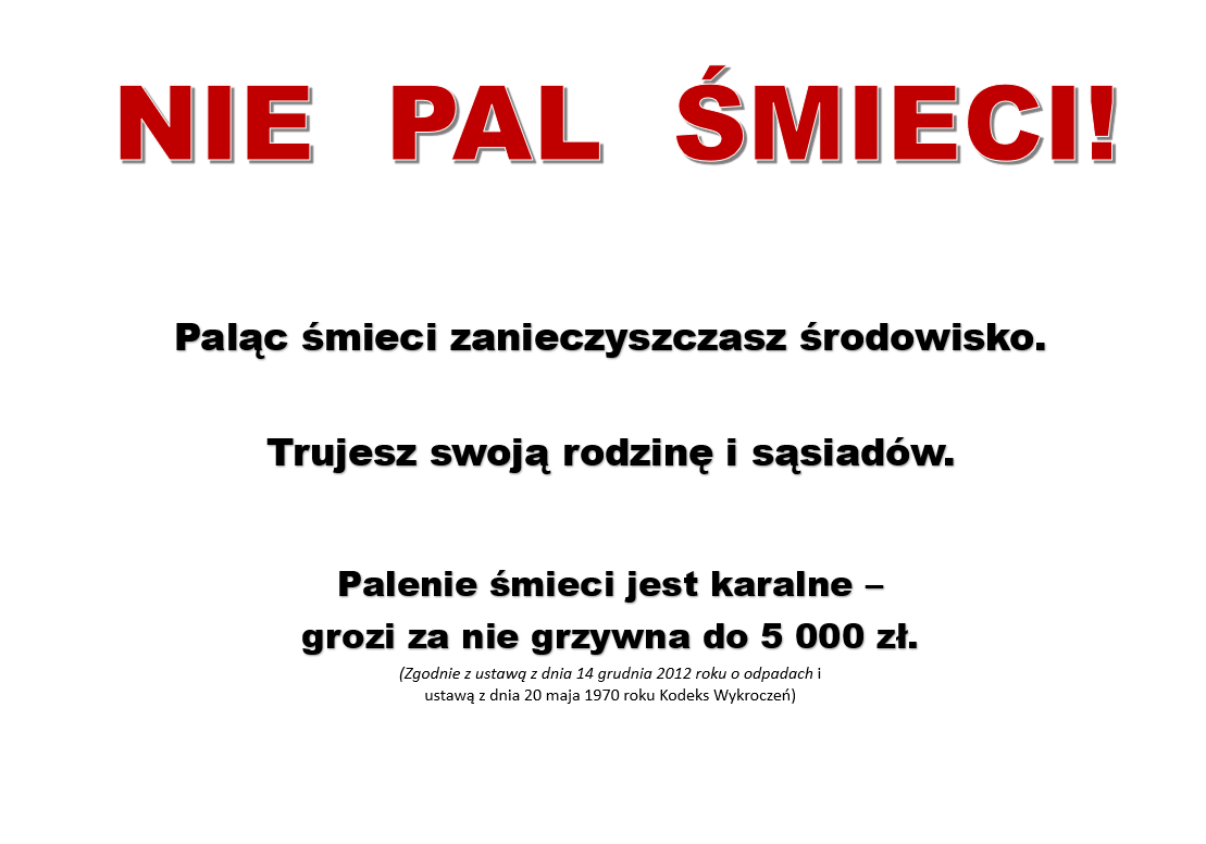 Paląc śmieci zanieczyszczasz środowisko
