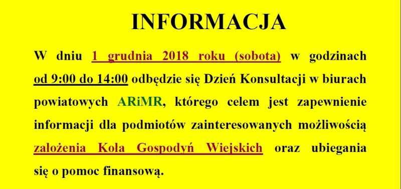 Koła Gospodyń Wiejskich - zaproszenie