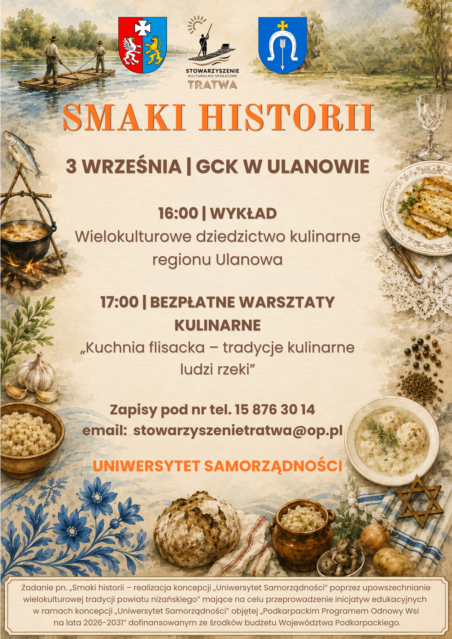 Gmina Ulanów zaprasza do udziału w projekcie „Smaki historii” w ramach Uniwersytetu Samorządności