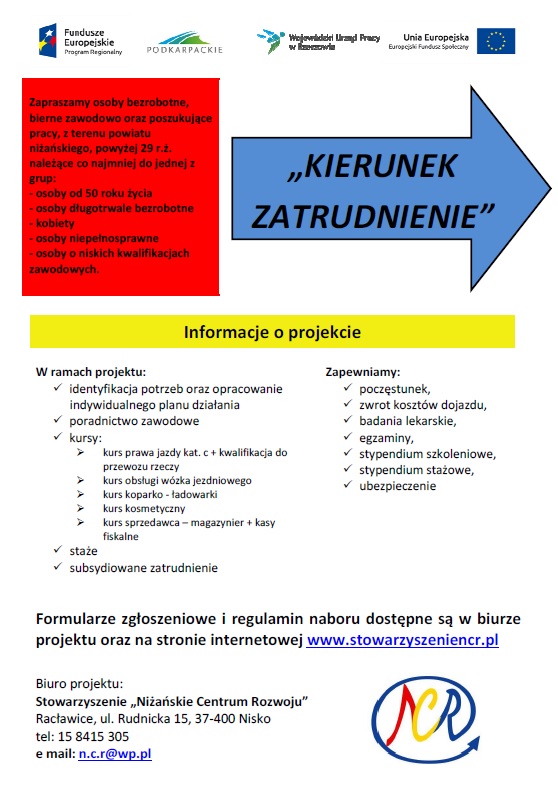 "Kierunek Zatrudnienie" - trwa jeszcze nabór do projektu NCR