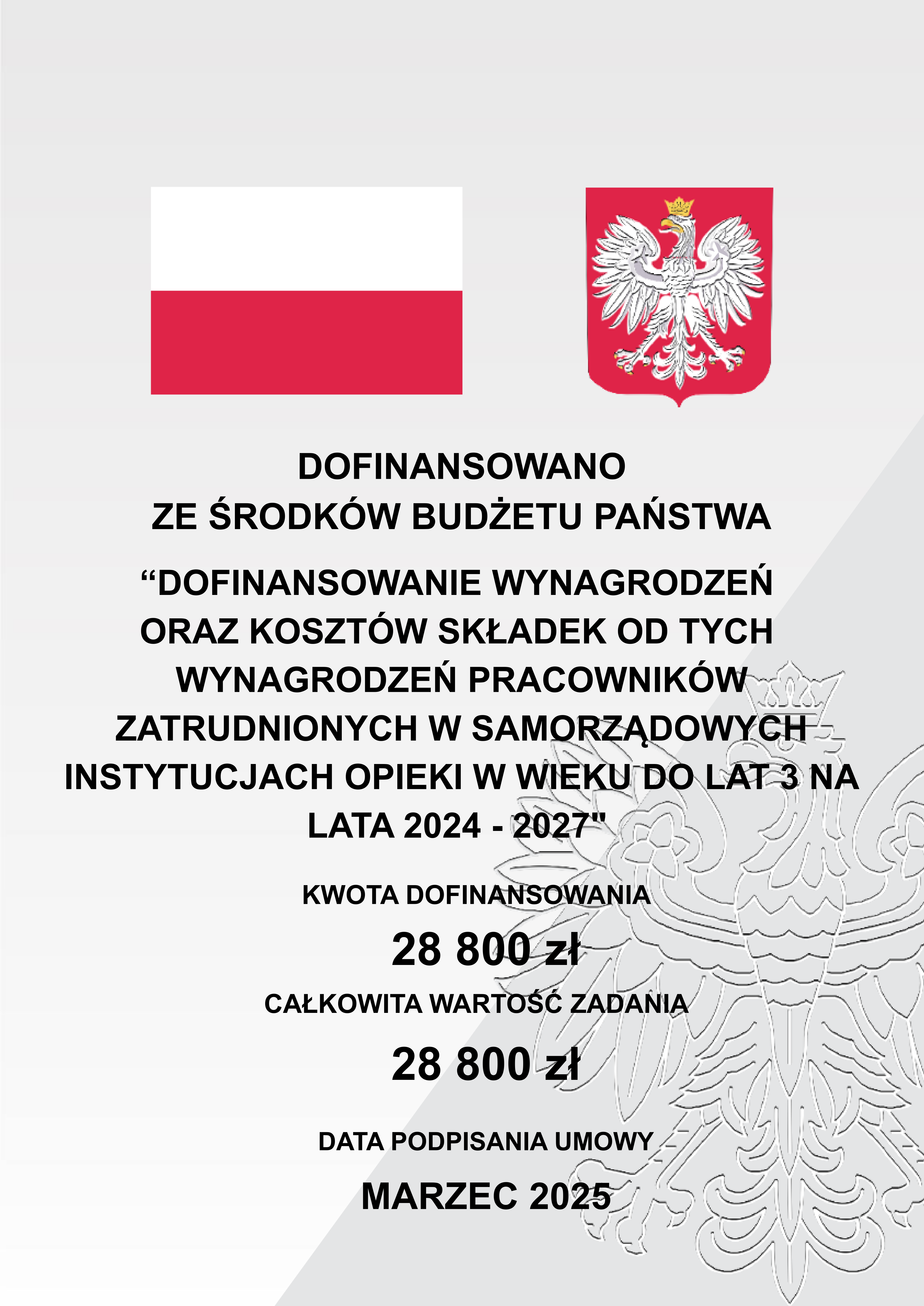 „Dofinansowanie wynagrodzeń w postaci dodatku motywacyjnego oraz kosztów składek od tych wynagrodzeń pracowników zatrudnionych w samorządowych instytucjach opieki nad dziećmi do lat 3 na lata 2024-2027”
