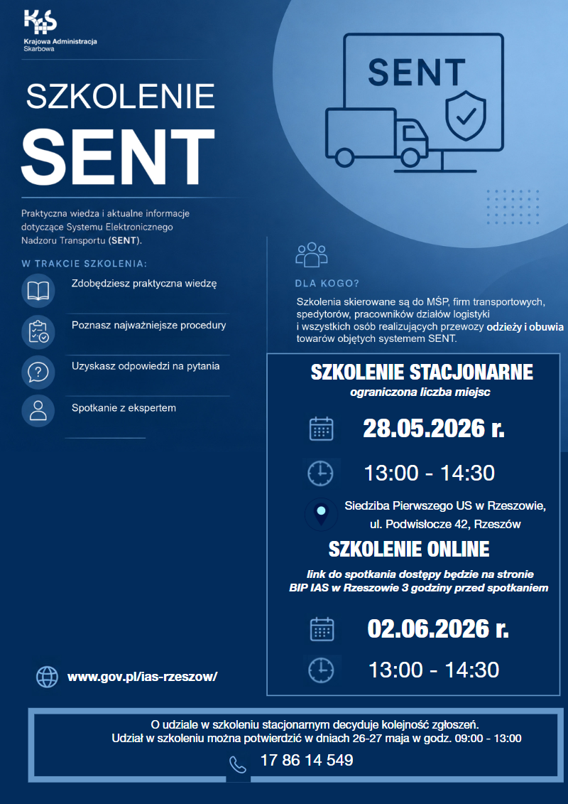 Bezpłatne szkolenia dotyczące systemu SENT 