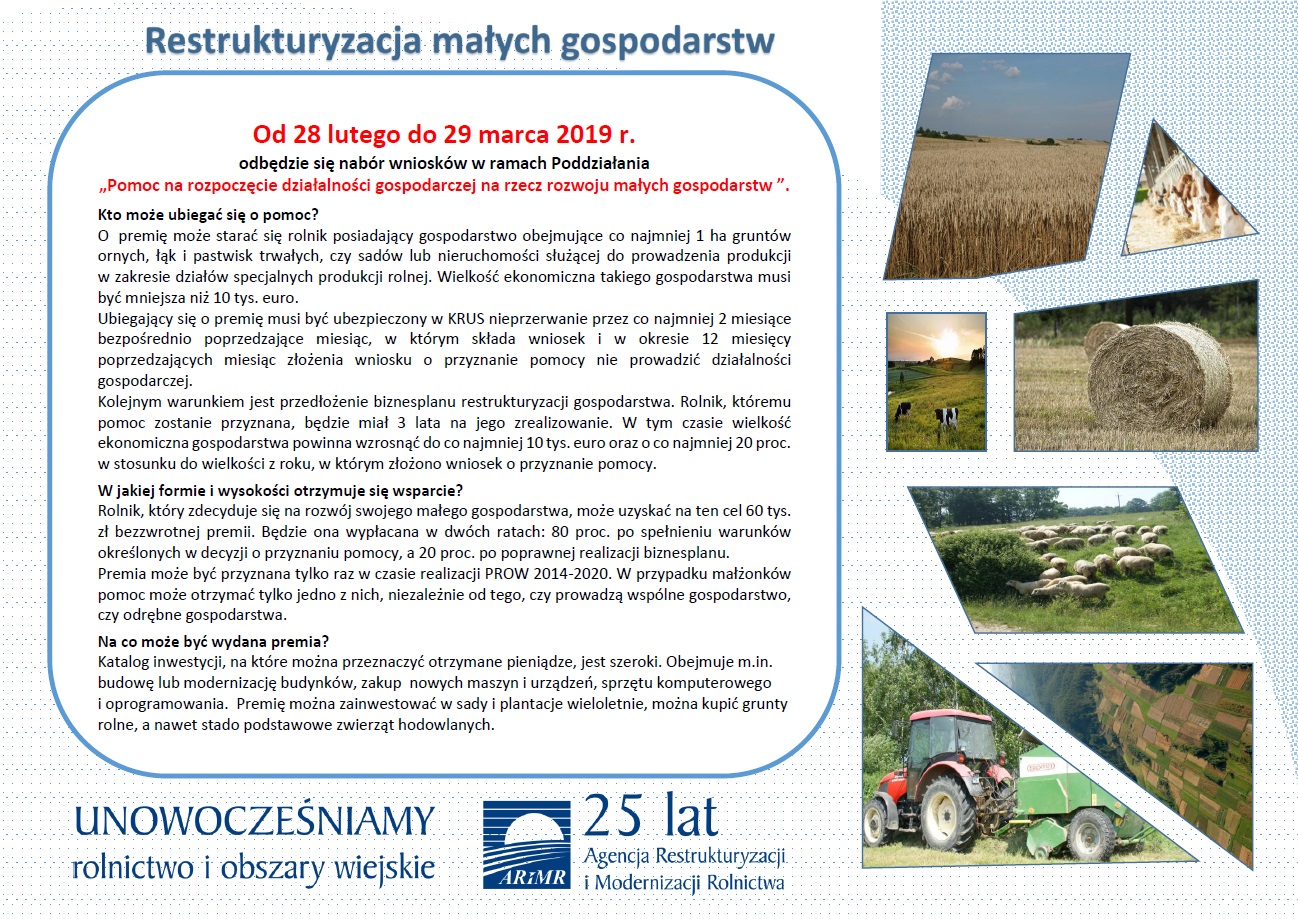 Plakat2019 restrukturyzacja małych gospodarstw
